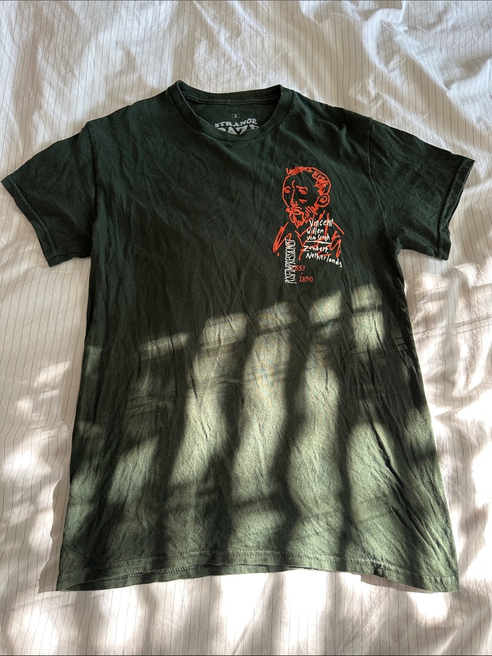 Strange Daze Vincent Van Gogh Post-Impressionist Graphic Tee - Dark Green